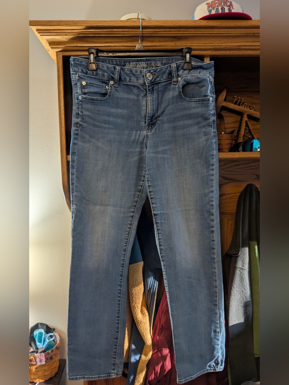 American Eagle Outfitters Women's Strait Stretch Jeans